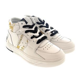 Versace Jeans Couture White/Gold Signature Logo Classic Mens Sneakers
